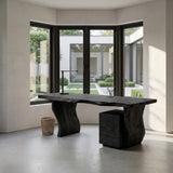 Modern Curved Wooden Desk For Elegant Home Office