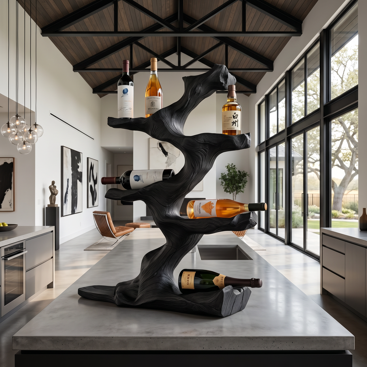 Rustic Wine Holder For Furniture Display Shelf Ideas
