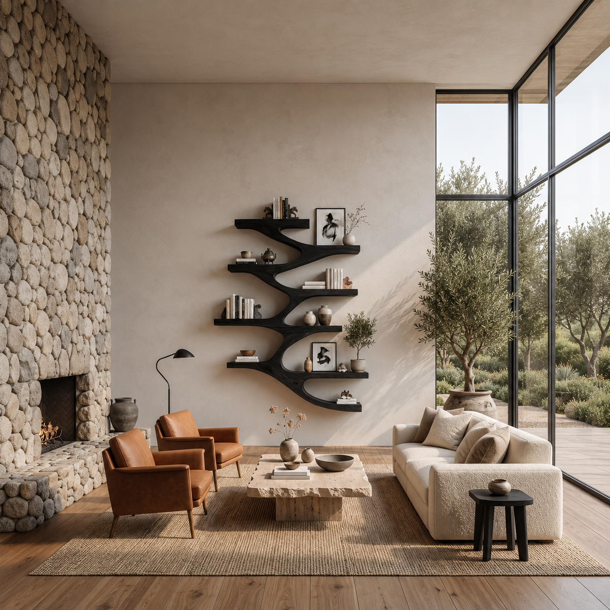 Minimalist Wood Floating Bookshelf For Living Space