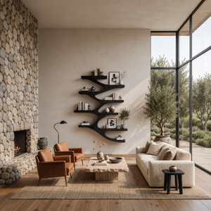 Minimalist Wood Floating Bookshelf For Living Space