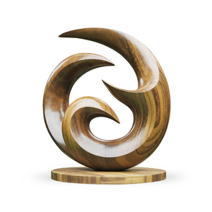 Farmhouse Abstract Wooden Sculpture For Living Room