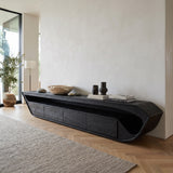 Modern Sculptural TV Console With Drawer For Living Room