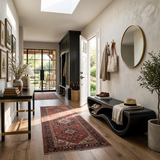 Sculptural Natural Wood Bench With Integrated Shelving For Hallway