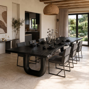 Organic Dining Table With Shape Carved Base For Kitchen