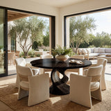 Contemporary Dining Table With Unique Twisted Base For Kitchen