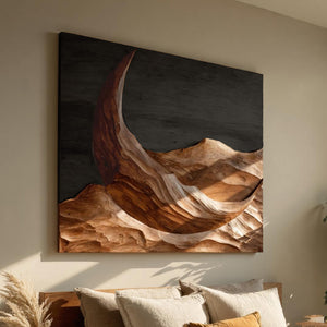 Modern Crescent Moon Wood Wall Art For Wall Decor