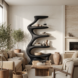 Organic Bookshelf Flowing Curved For Luxury Interior
