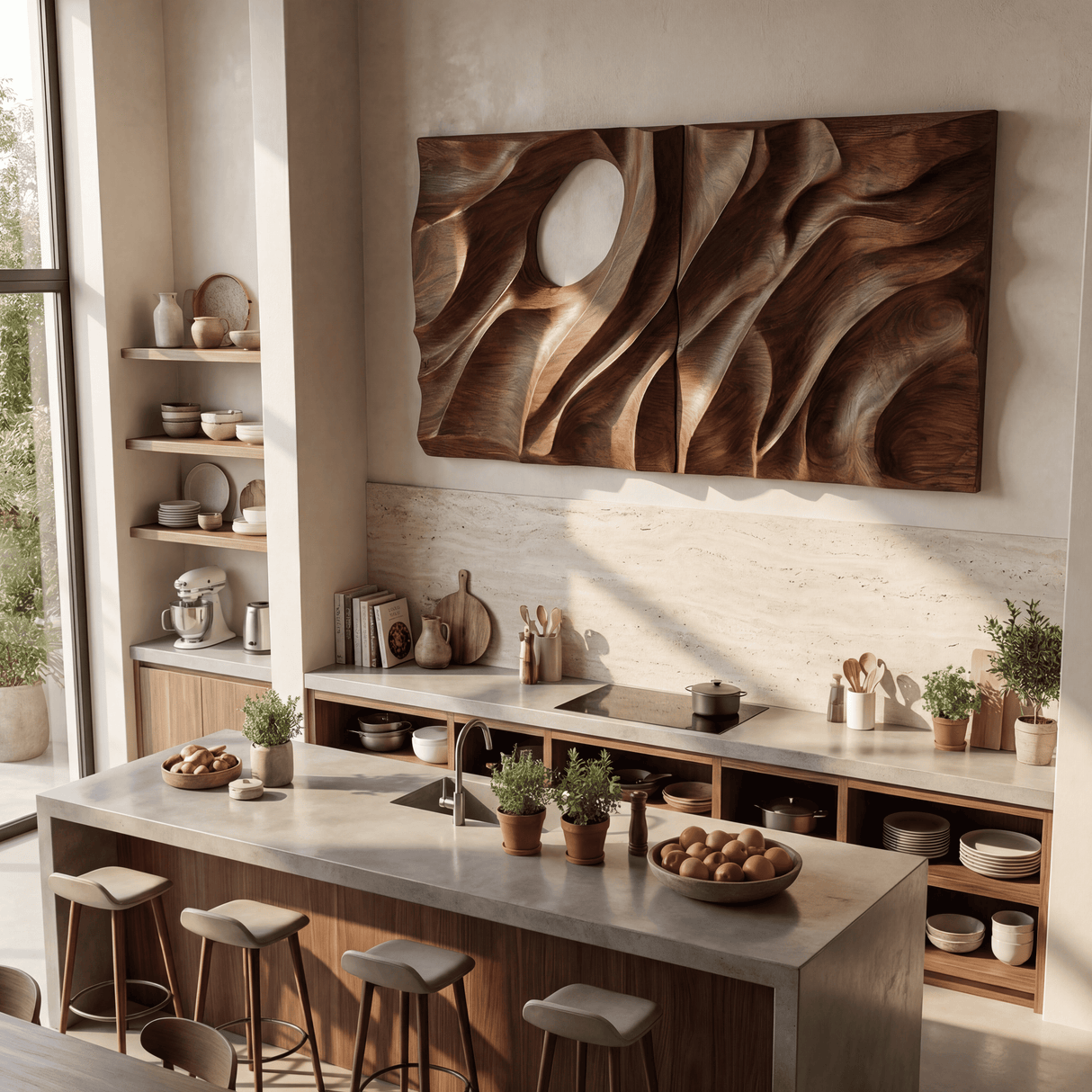 Minimalist Organic Wall Art Panel For Living Room