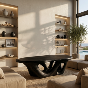 Sculptural Coffee Table With Open Loop Base For Luxury Living