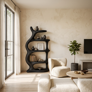 Organic Sculptural Freeform Bookshelf For Statement Contemporary Home