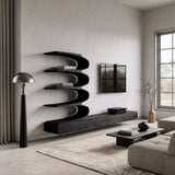 Minimalist Curved TV Console With Drawers For Living Design