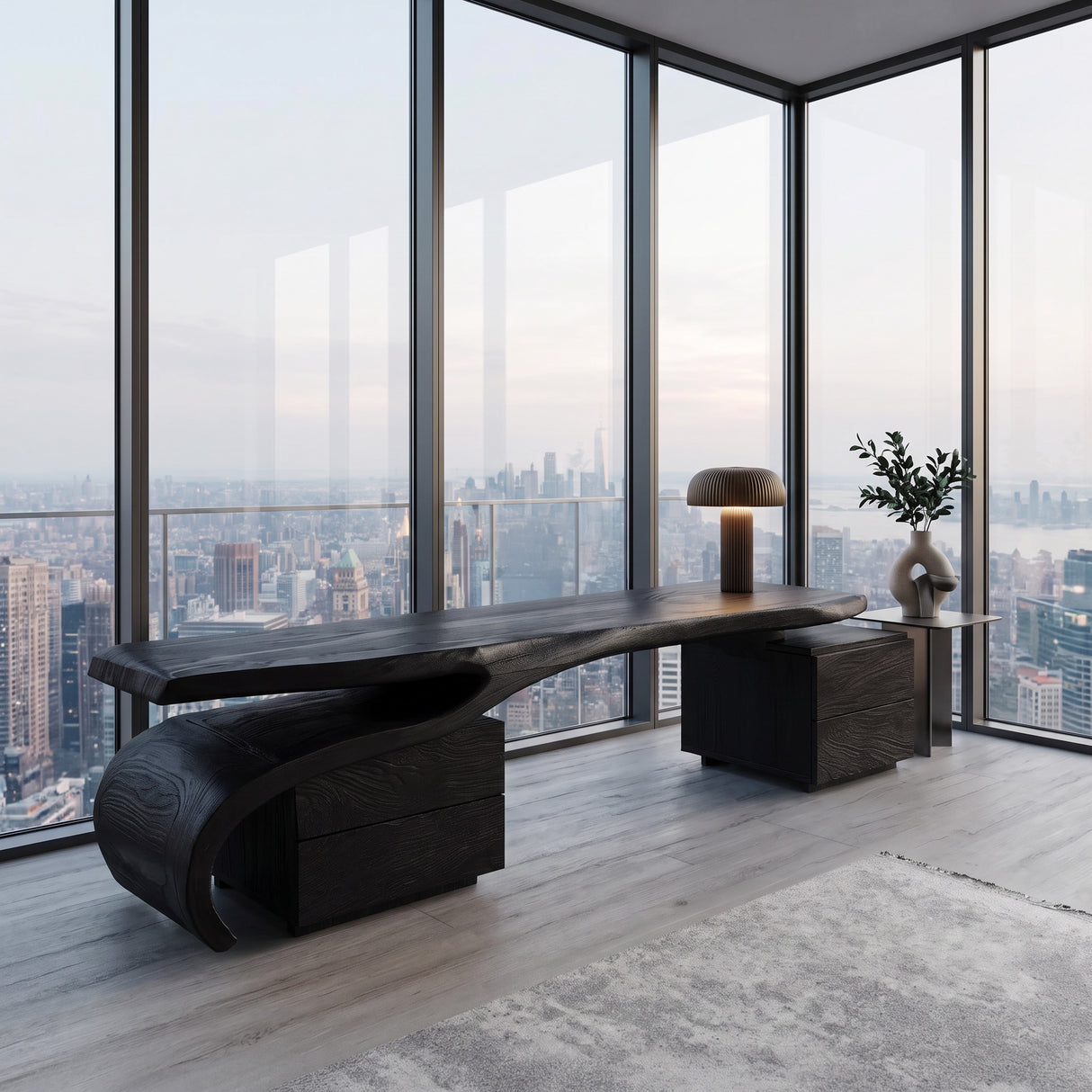 Modern Sculptural Desk With Flowing Design For Home Office