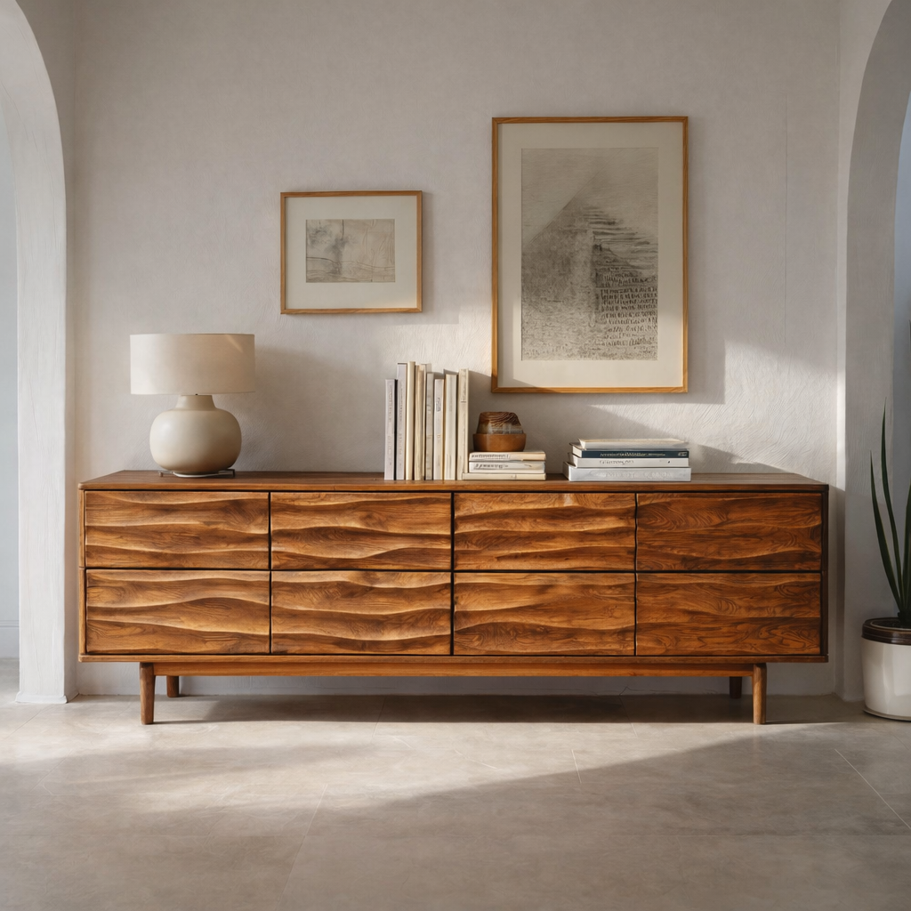 Luxury Sculpted Sideboard For Living Room