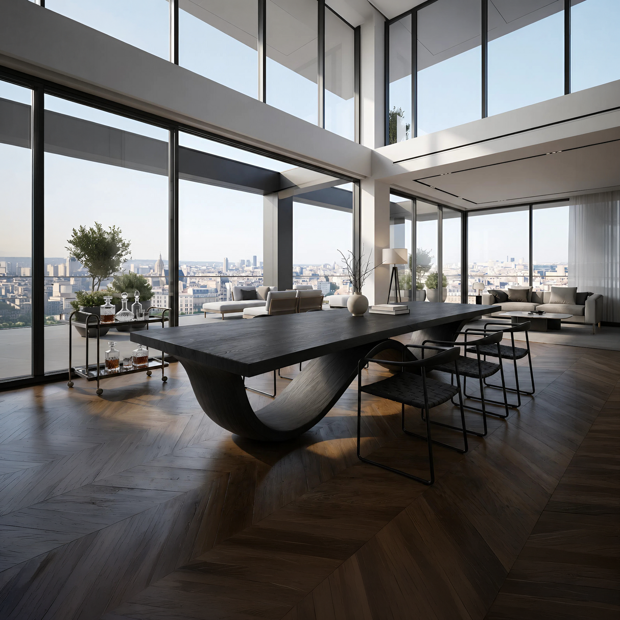 Minimalist Slab Dining Table For Compact Dining Area