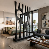 Modern Sculptural Room Divider With Artistic Carved For Bedroom