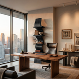 Modern Curved Floating Shelf For Statement Living Room