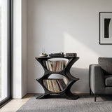 Contemporary Record Player Cabinet With 2-Tier Shelf For Living Room