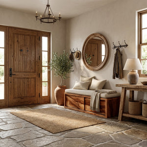 Contemporary Coastal Storage Bench For Living Room