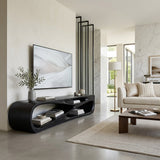 Contemporary Natural Wood Media Console For Living Room Decor