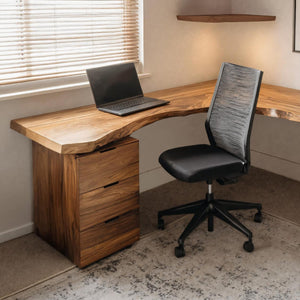 Modern L Shaped Desk With Drawer Storage For Workspace
