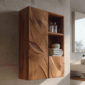 Organic Bathroom Cabinet Wave Carved Design For Bathroom