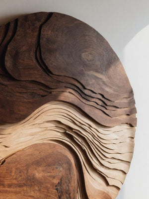 Round Sculptural Layered Wall Art For Living Room