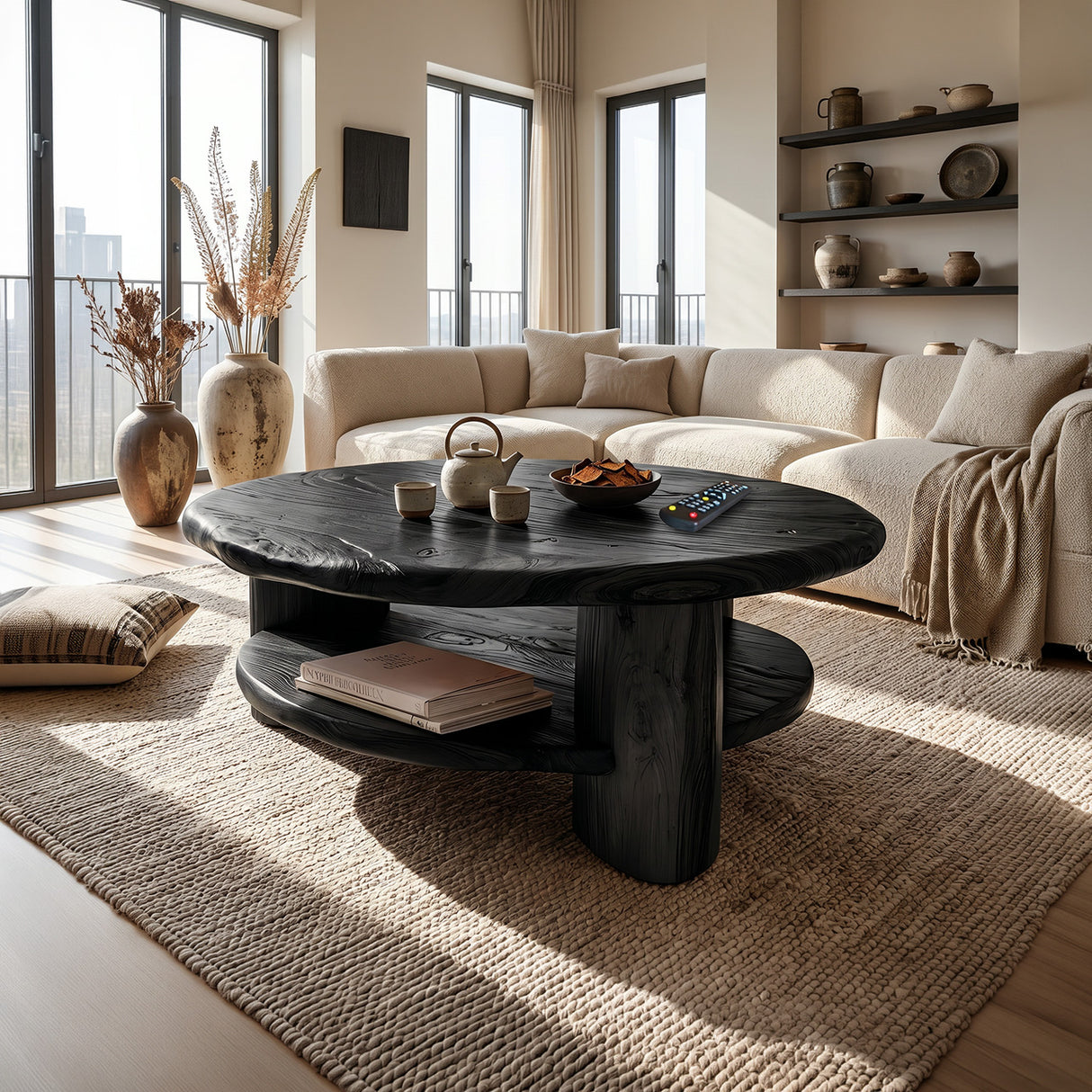 Mid Century Live Edge Low Table For Living Room Furniture Design