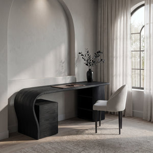 Contemporary Writing Desk With Open Shelf For Home Office