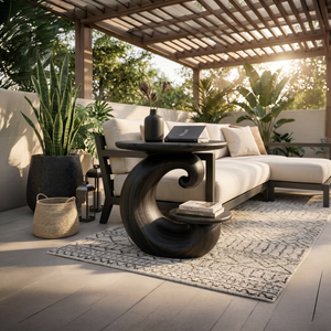 Organic Curved Side Table Forest Living Room