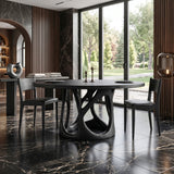 Organic Round Dining Table With Sculptural Leg For Dining Room