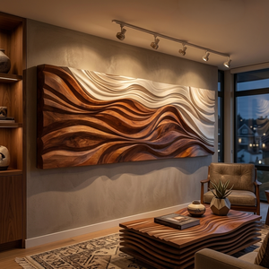 Natural Wood Carved Wall Art For Modern Home Decor