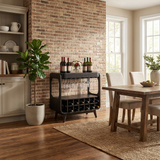 Handcrafted Wooden Wine Cabinet With Storage For Dining Room