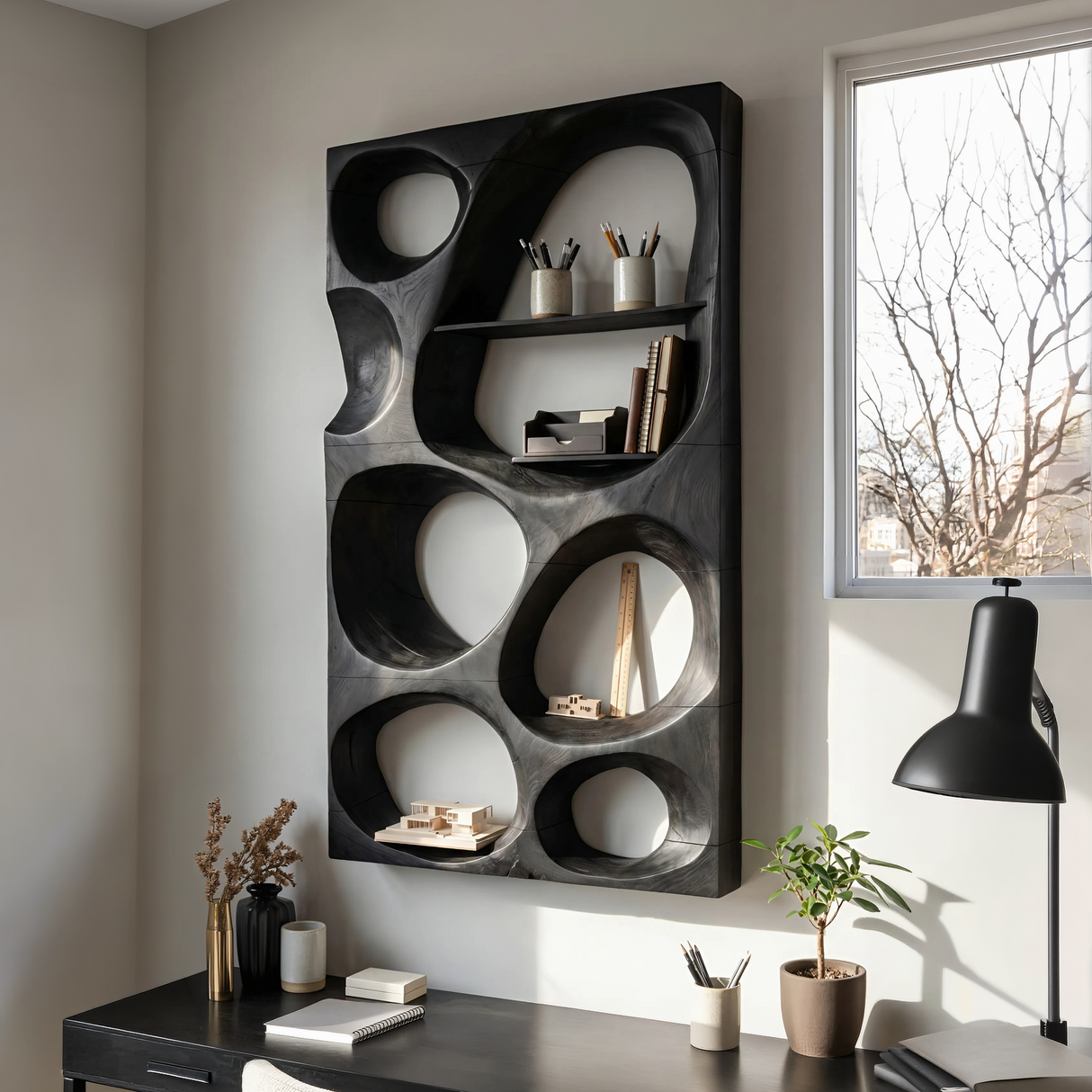 Modern Shelving Unit For Office Storage Setup