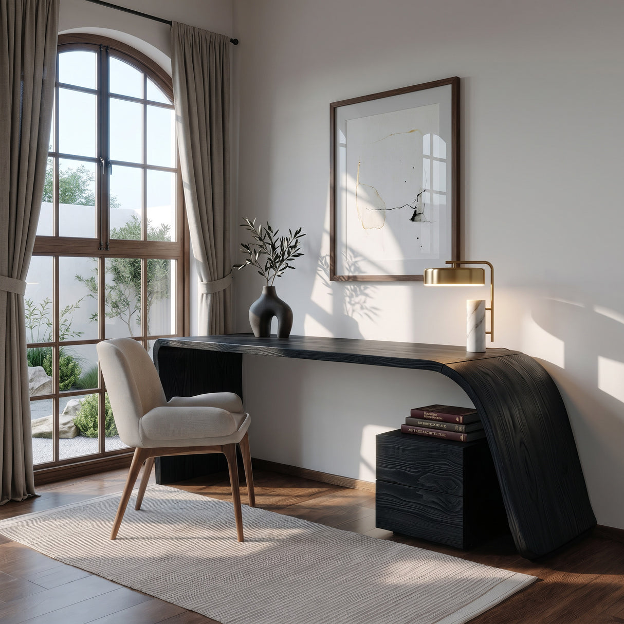 Minimal Wooden Office Desk For Home Office