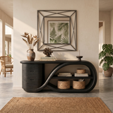 Modern Cross Base Console Table Luxury Hallway