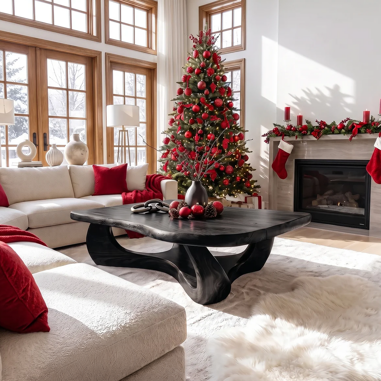 Rustic Wooden Live Edge Coffee Table For Holiday Home Furniture