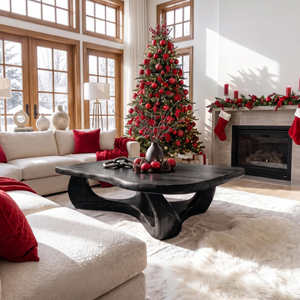 Rustic Wooden Live Edge Coffee Table For Holiday Home Furniture