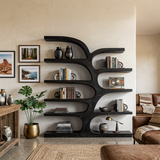 Handcrafted Curved Bookshelf For Living Room Furniture