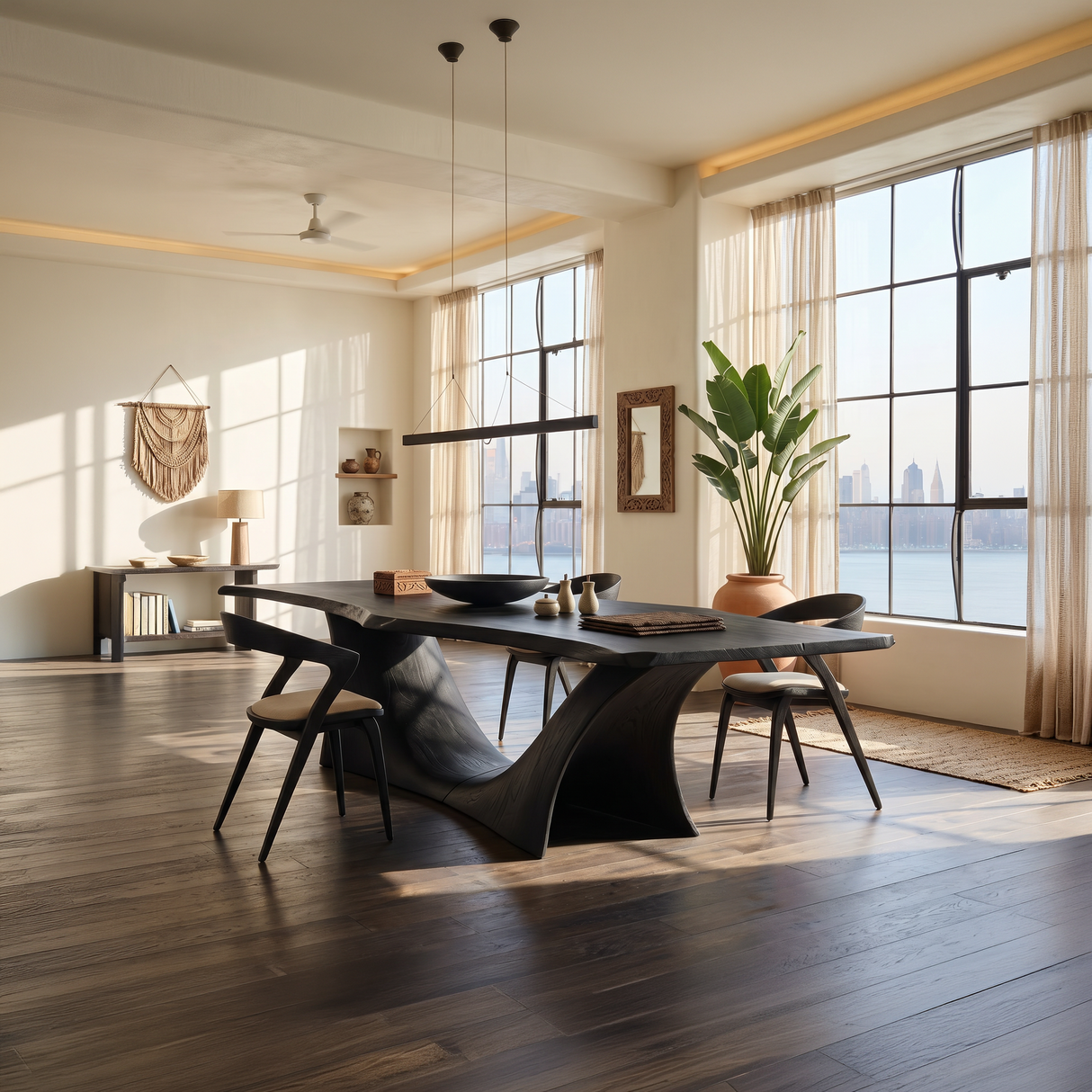 Scandinavian Freeform Dining Table For Family Dining Room