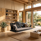 Modern Carved Crest Indoor Swing Open Living Interior