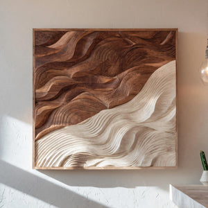 Contemporary Wooden Wave Wall Art For Living Spaces