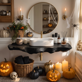 Modern Wooden Live Edge Bathroom Shelf For Furniture Decor Halloween Ideas