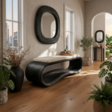 Luxury Wooden Accent Bench Modern Villa