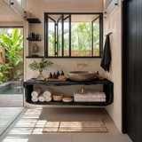 Handcrafted Wooden Vanity For Bathroom Natural Look