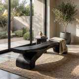 Contemporary Natural Wood Outdoor Bench For Modern Backyard Space