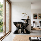 Modern Sculptural Vinyl Storage Cabinet For Living Room