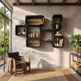 Organic Modern Wall Wine Rack For Dining Room