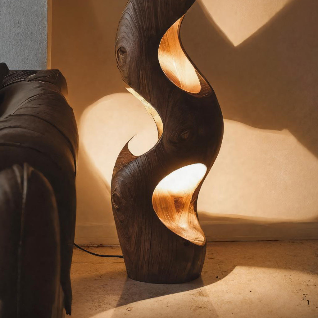 Organic Sculptural Floor Lamp For Modern Living Room