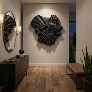 Modern Wooden Wave Wall Art For Statement Living Room Decor