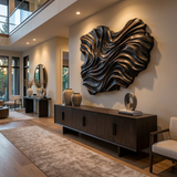 Handcrafted Wooden Wave Wall Art For Contemporary Bedroom Wall